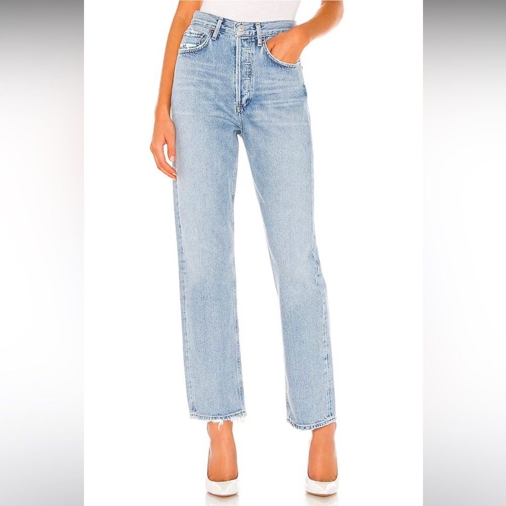 AGOLDE 90's Mid Rise Loose Fit in Snapshot (Fits High Rise; fits size 24/25)